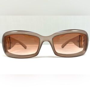 Gucci GG 2943/S Horsebit Sunglasses Brown Gradient Lens Oversized Square Taupe